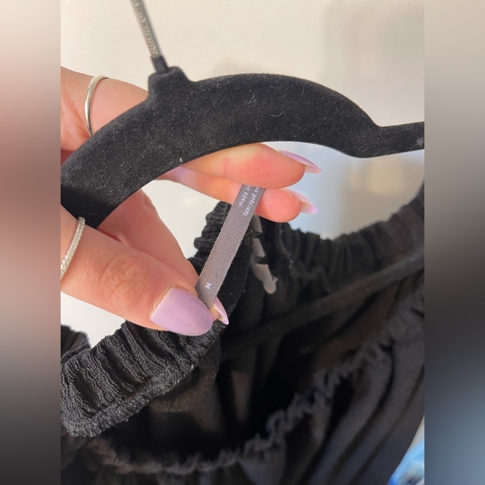 Anthropologie Black Puff Sleeve Off The Shoulder Blouse - Picture 5 of 8